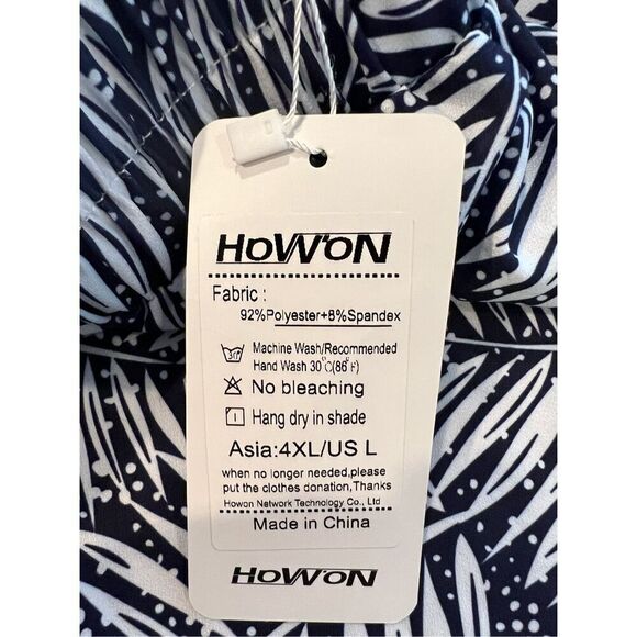 HOWON High Rise wide Leg Tropical Palazzo Pants size L - Picture 4 of 8